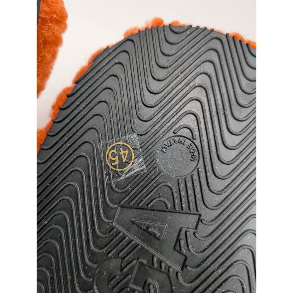 Balenciaga Political Campaign Furry Slides Orange Faux Fur Slippers Sz 45 US 11 - Picture 9 of 11